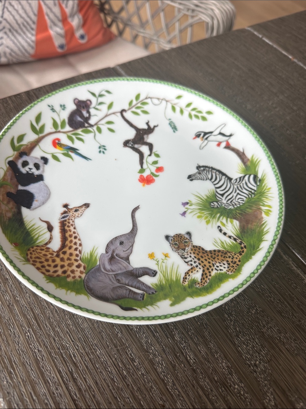 Lynn chase Childs plate porcelain jungle party rare collectible 8.5D